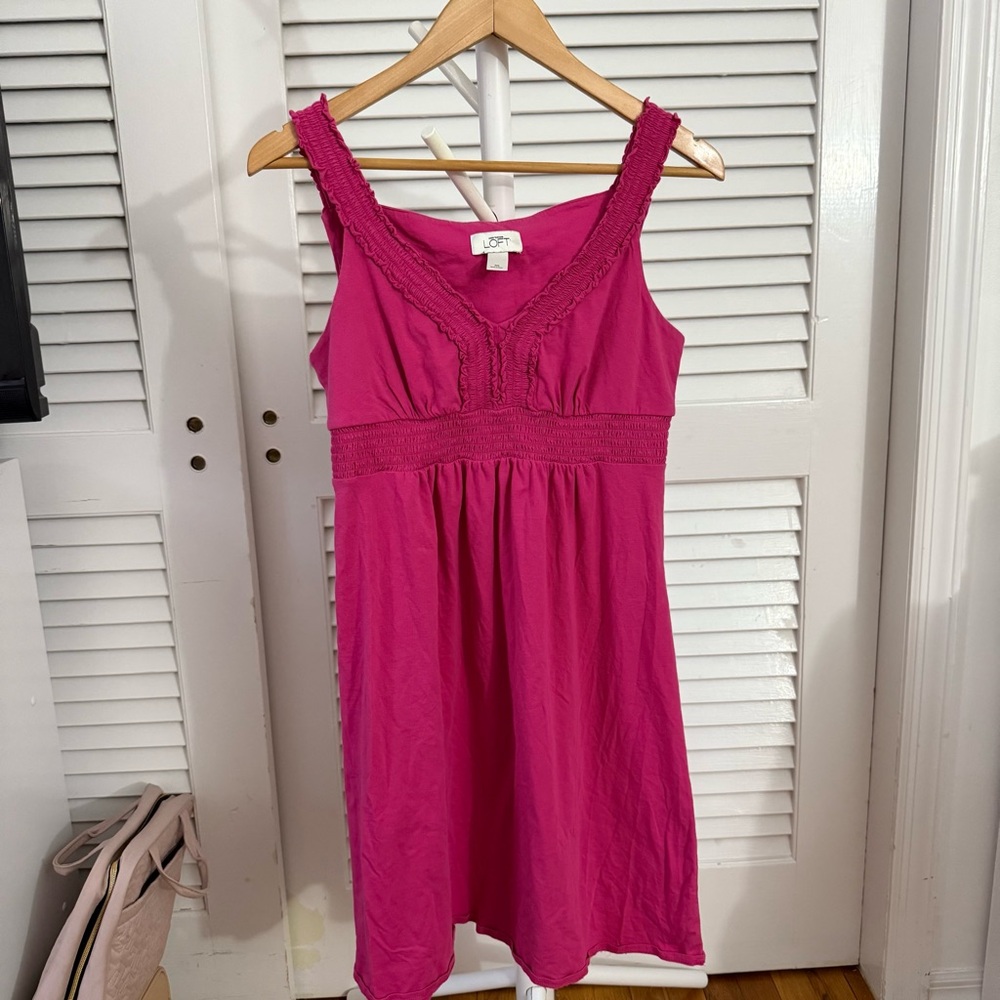 Anyn Taylor LOFT Fuchsia Sleeveless Midi Dress